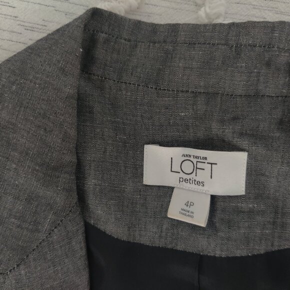 Ann Taylor Loft Petites Grey Blazer Size 4P - Picture 4 of 7